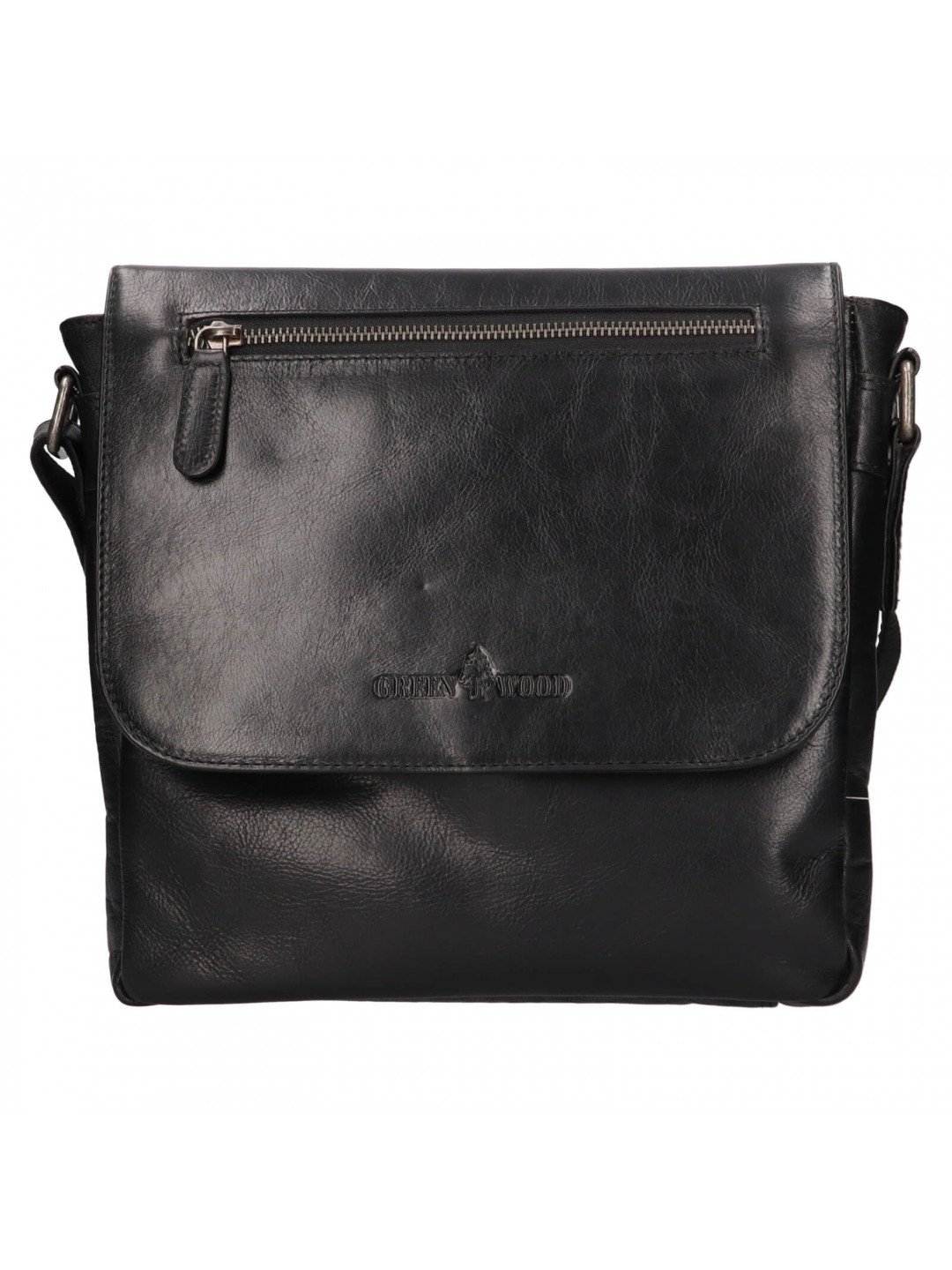 Pánská kožená taška přes rameno Greenwood Dirk – černá